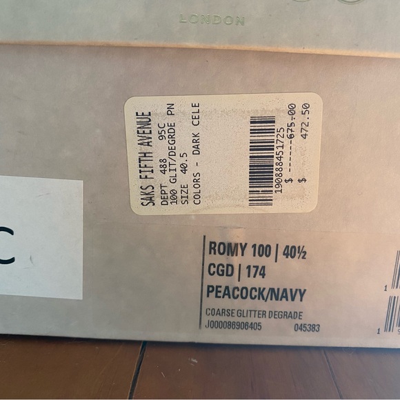 Jimmy Choo Peacock/Navy Romy 100 Glitter Ombré Heels - Picture 8 of 11